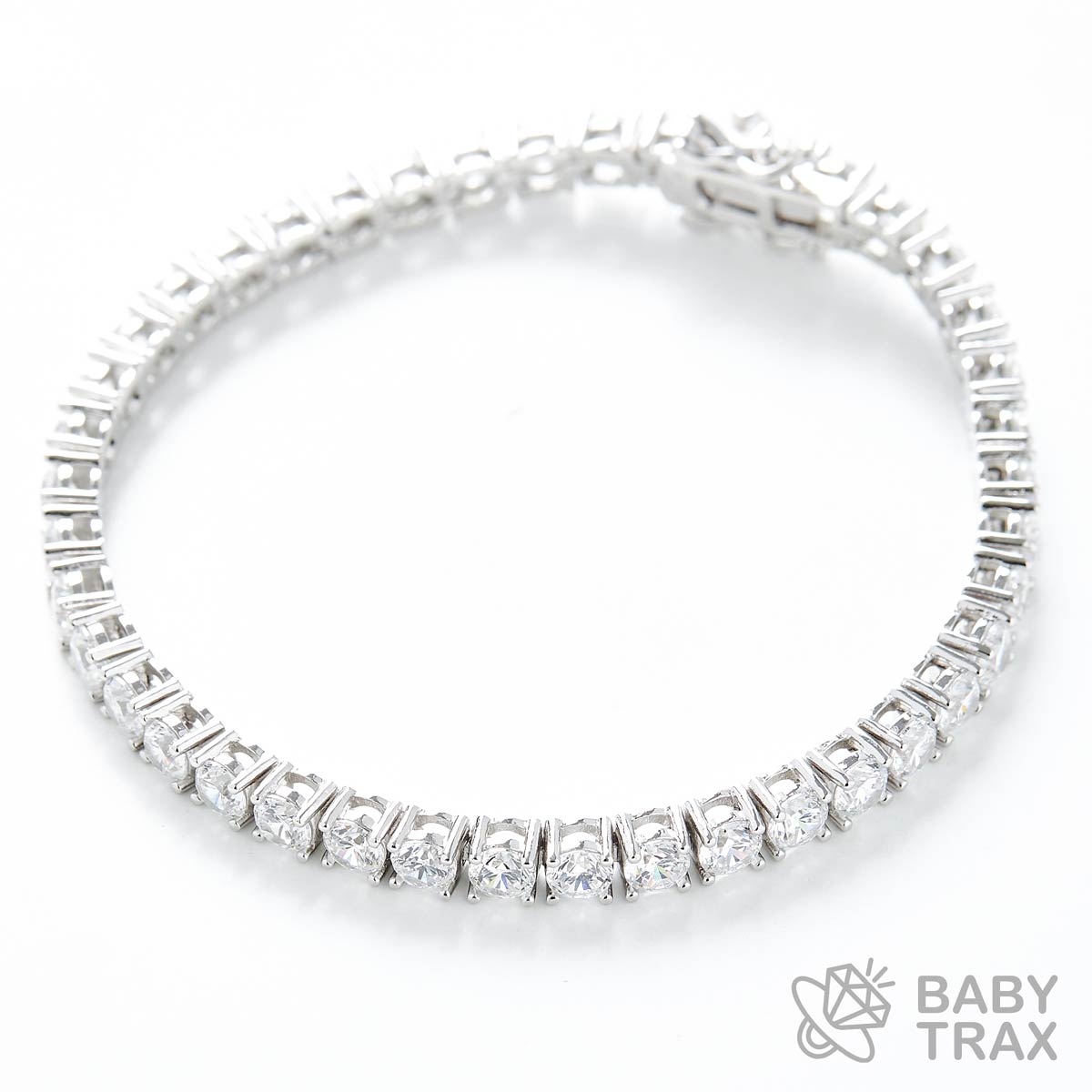 テニスブレスレット WG 925silver ジルコニア長さ175mm 幅4mm 4TB2