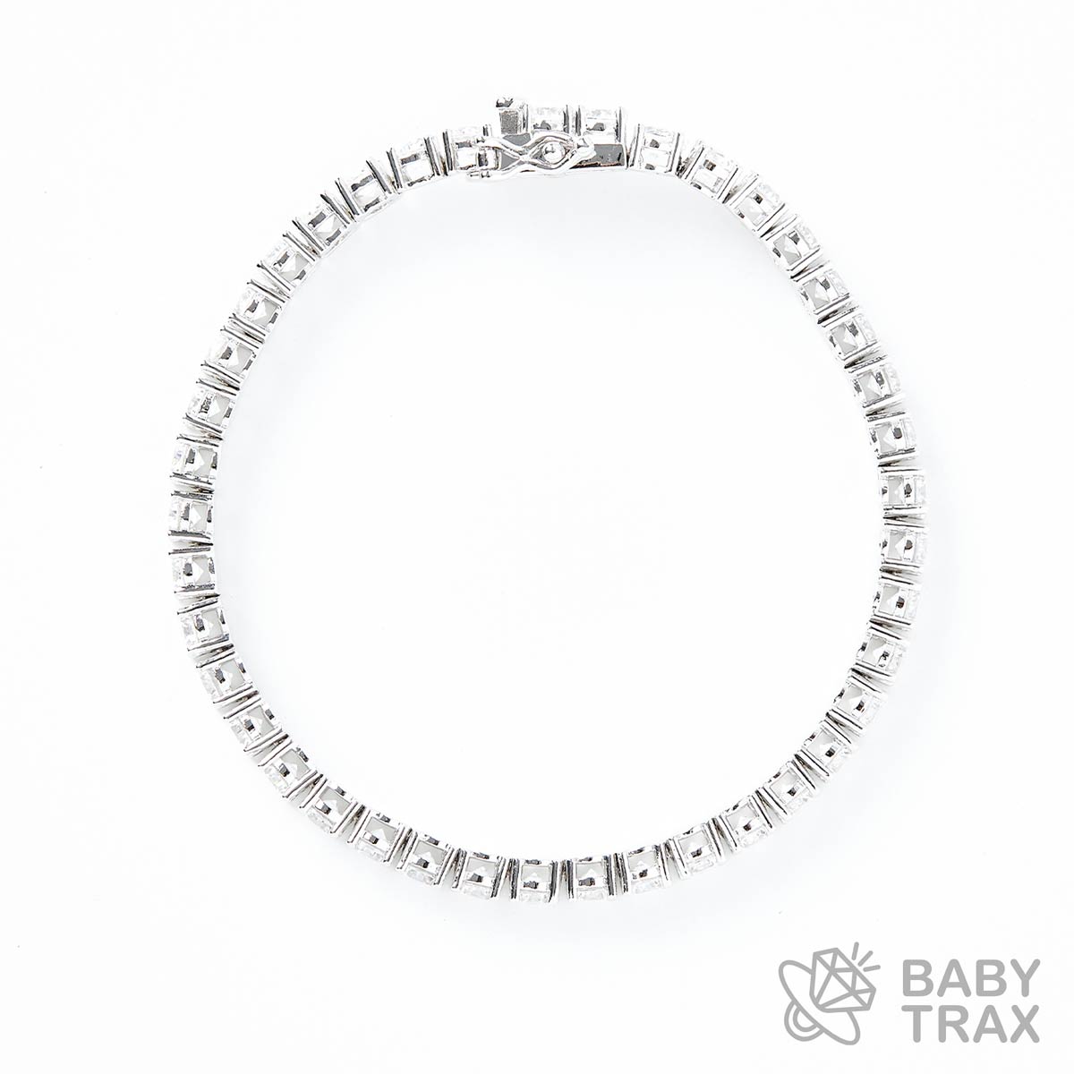 テニスブレスレット WG 925silver ジルコニア長さ175mm 幅4mm 4TB2