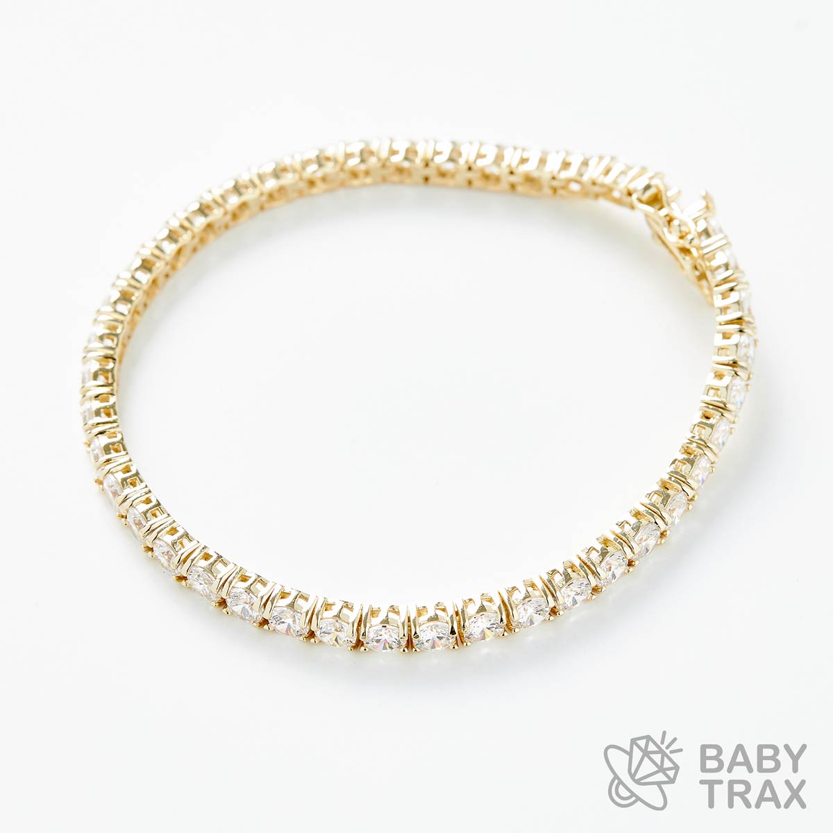 テニスブレスレット YG 925silver ジルコニア長さ175mm 幅4mm 4TB6