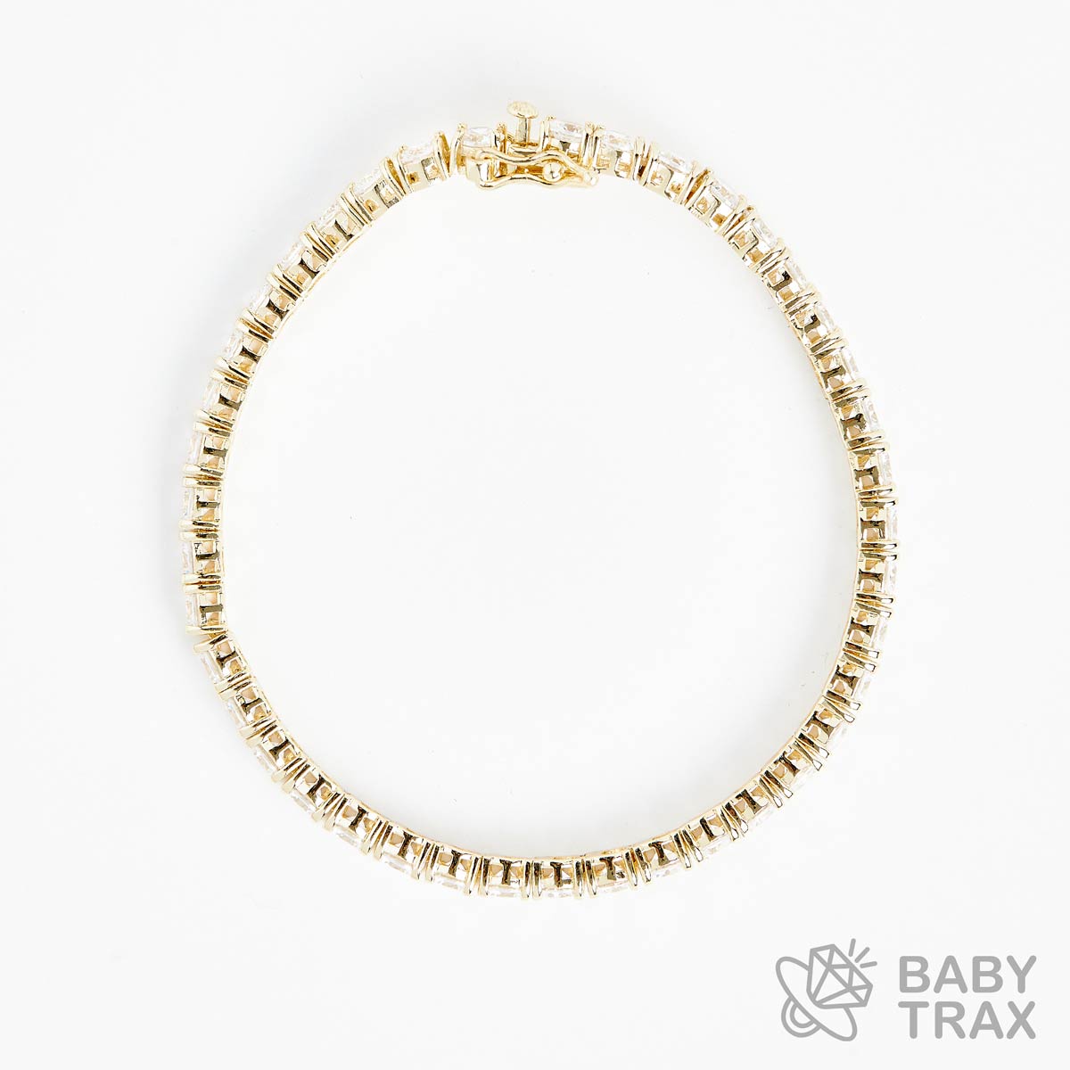 テニスブレスレット YG 925silver ジルコニア長さ175mm 幅4mm 4TB6