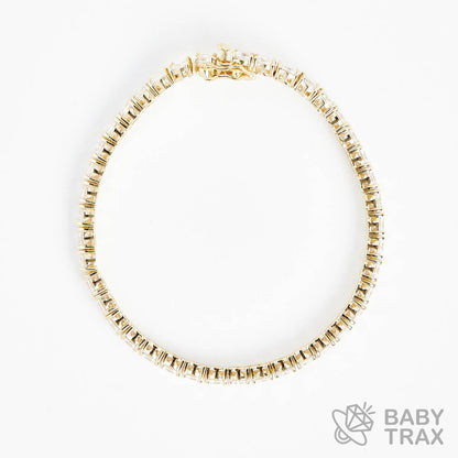 テニスブレスレット YG 925silver ジルコニア長さ175mm 幅4mm 4TB6