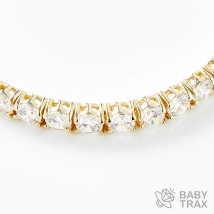 テニスブレスレット YG 925silver ジルコニア長さ175mm 幅4mm 4TB6