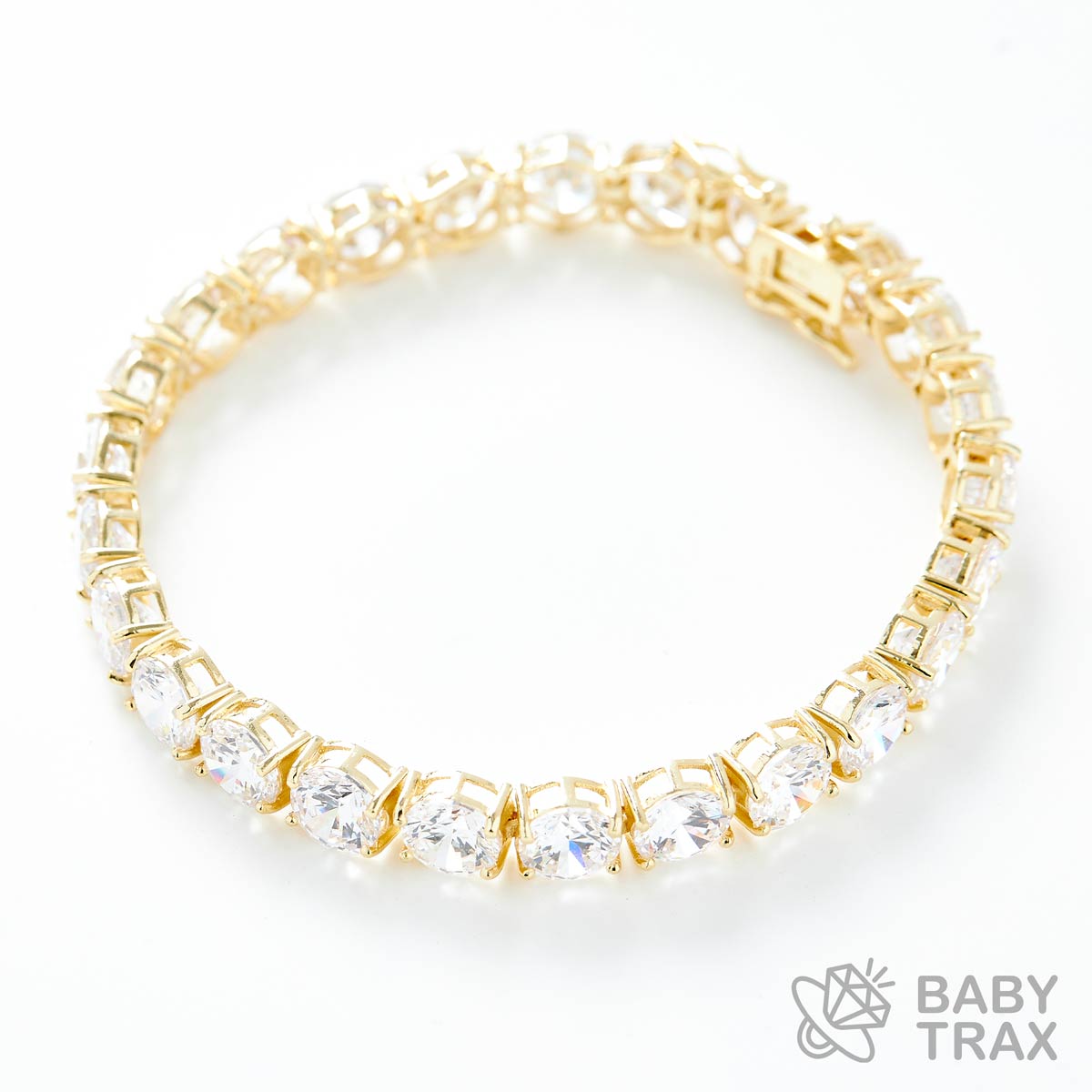 テニスブレスレット YG 925silver ジルコニア長さ190mm 幅7mm 4TB7