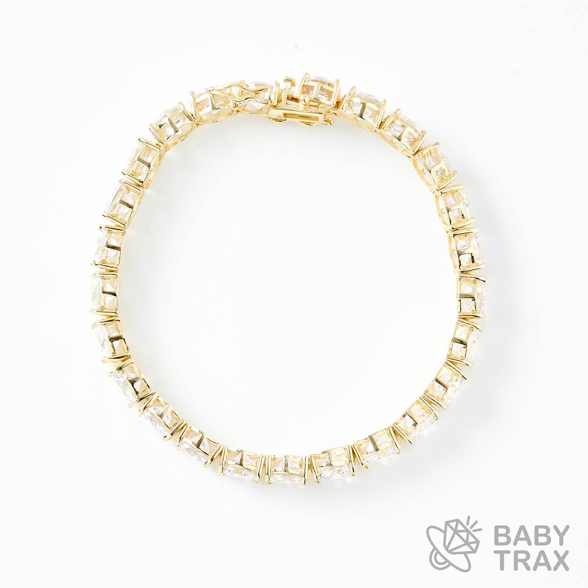 テニスブレスレット YG 925silver ジルコニア長さ190mm 幅7mm 4TB7