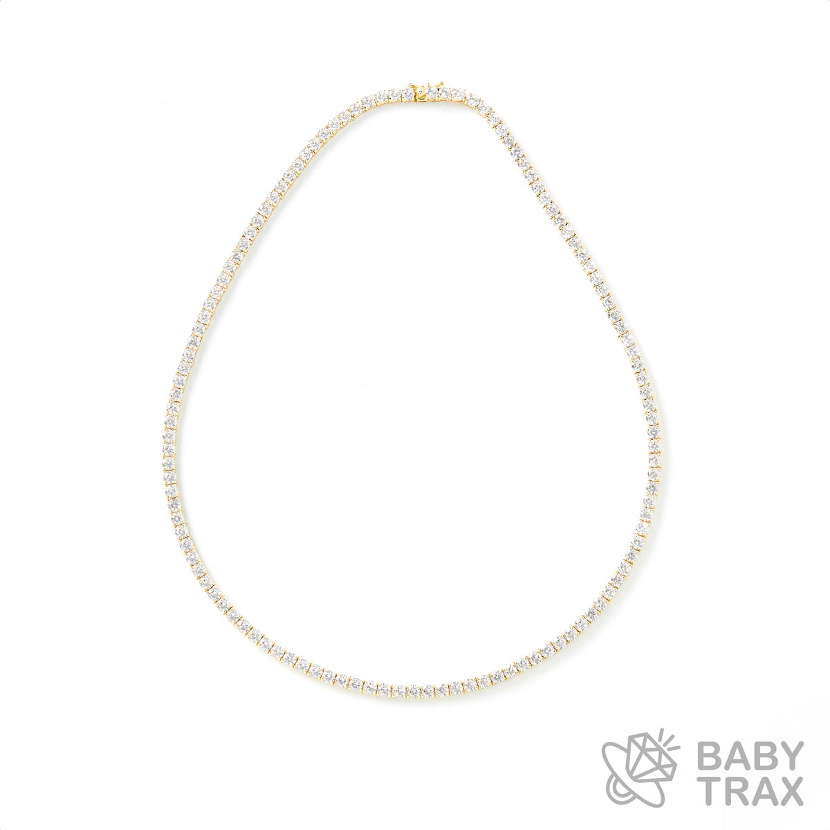 テニスチェーン ネックレス YG 925silver ジルコニア長さ510mm 幅4mm 4TN11