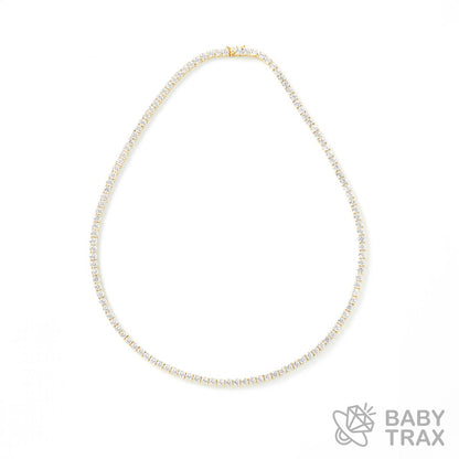 テニスチェーン ネックレス YG 925silver ジルコニア長さ510mm 幅4mm 4TN11