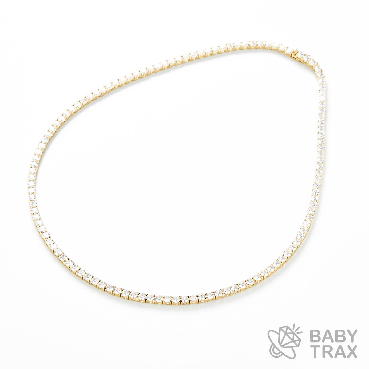 テニスチェーン ネックレス YG 925silver ジルコニア長さ510mm 幅4mm 4TN11