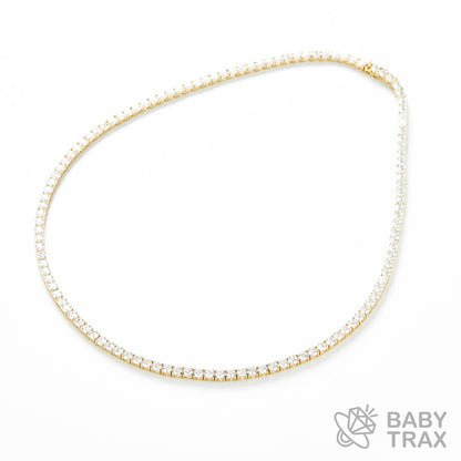 テニスチェーン ネックレス YG 925silver ジルコニア長さ510mm 幅4mm 4TN11