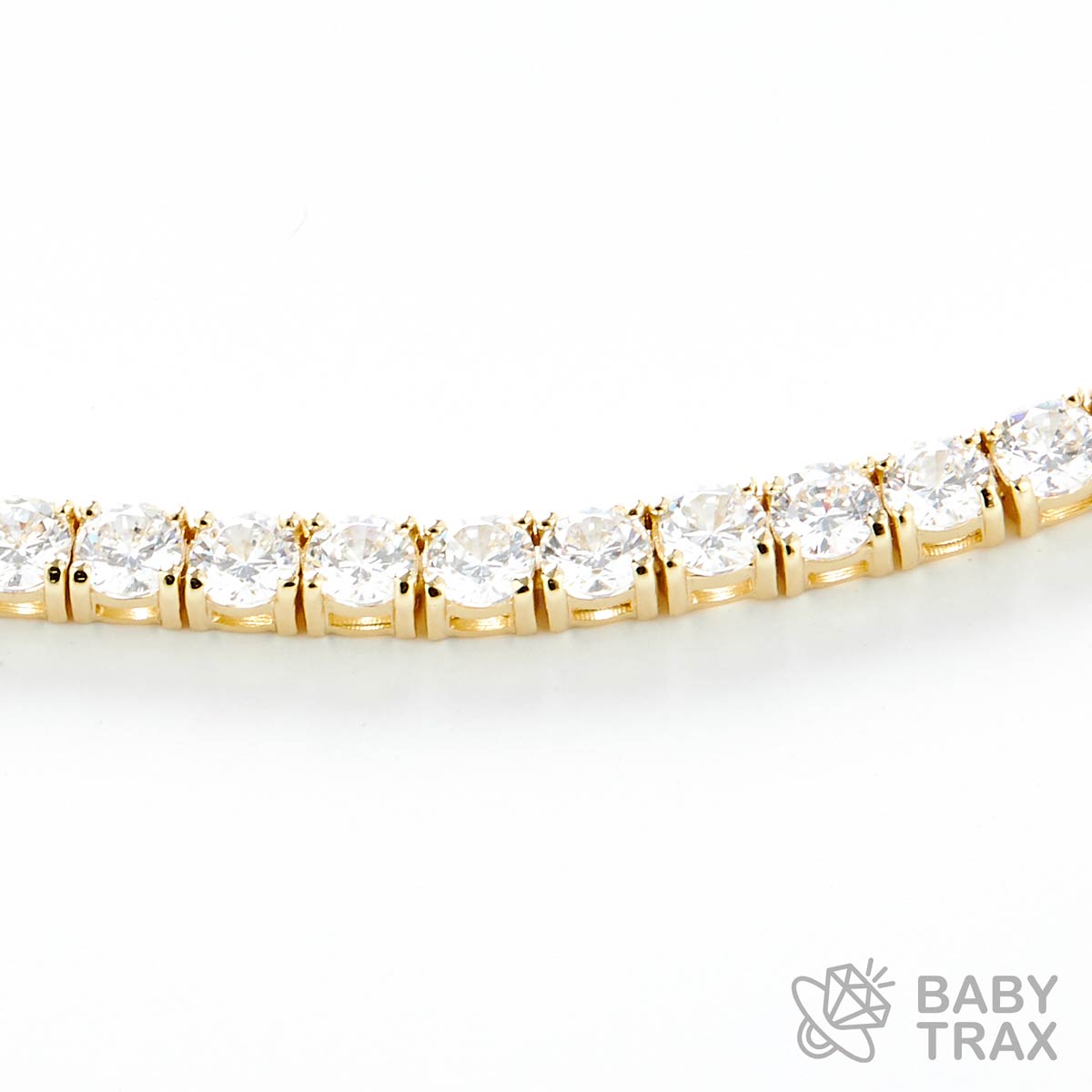 テニスチェーン ネックレス YG 925silver ジルコニア長さ510mm 幅4mm 4TN11