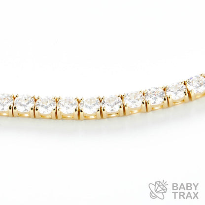 テニスチェーン ネックレス YG 925silver ジルコニア長さ510mm 幅4mm 4TN11