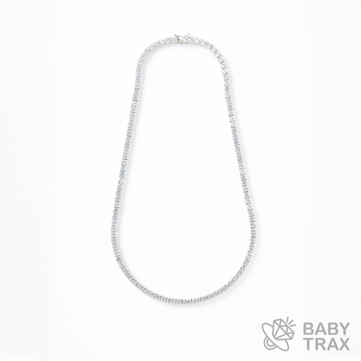 テニスチェーン ネックレス WG 925silver ジルコニア長さ455mm 幅4mm 4TN2