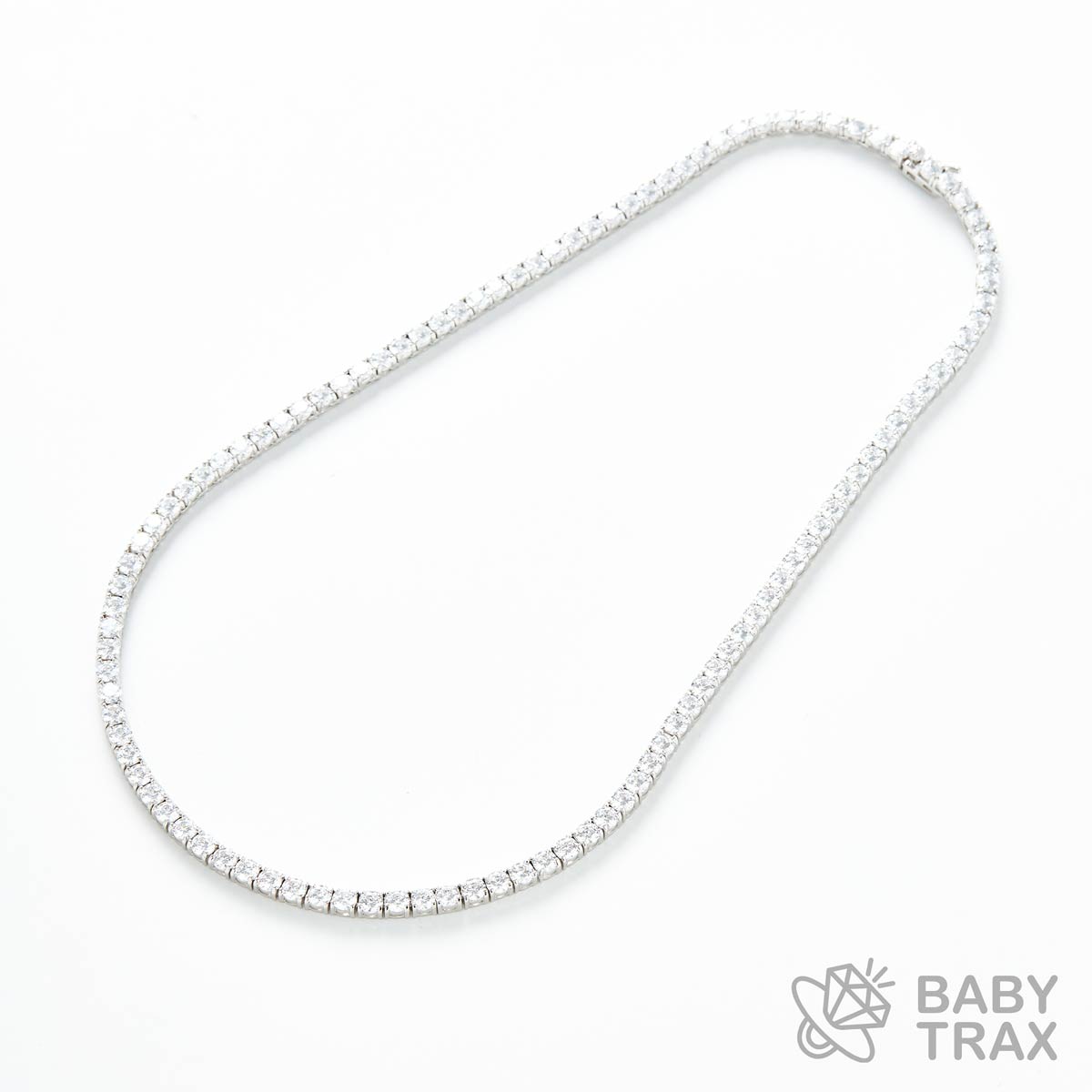 テニスチェーン ネックレス WG 925silver ジルコニア長さ455mm 幅4mm 4TN2