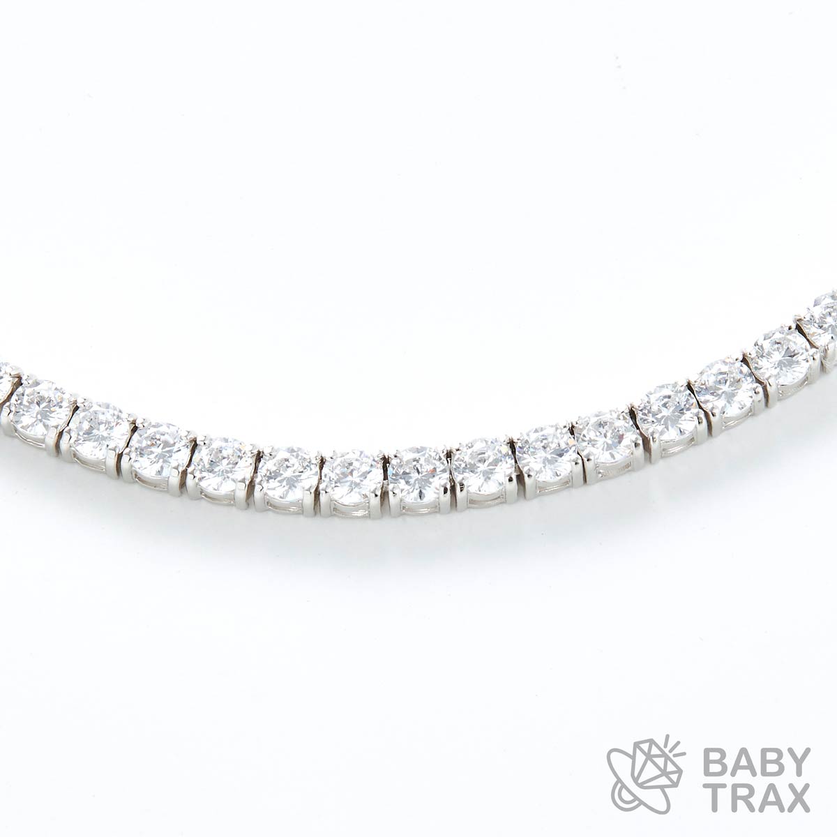 テニスチェーン ネックレス WG 925silver ジルコニア長さ455mm 幅4mm 4TN2