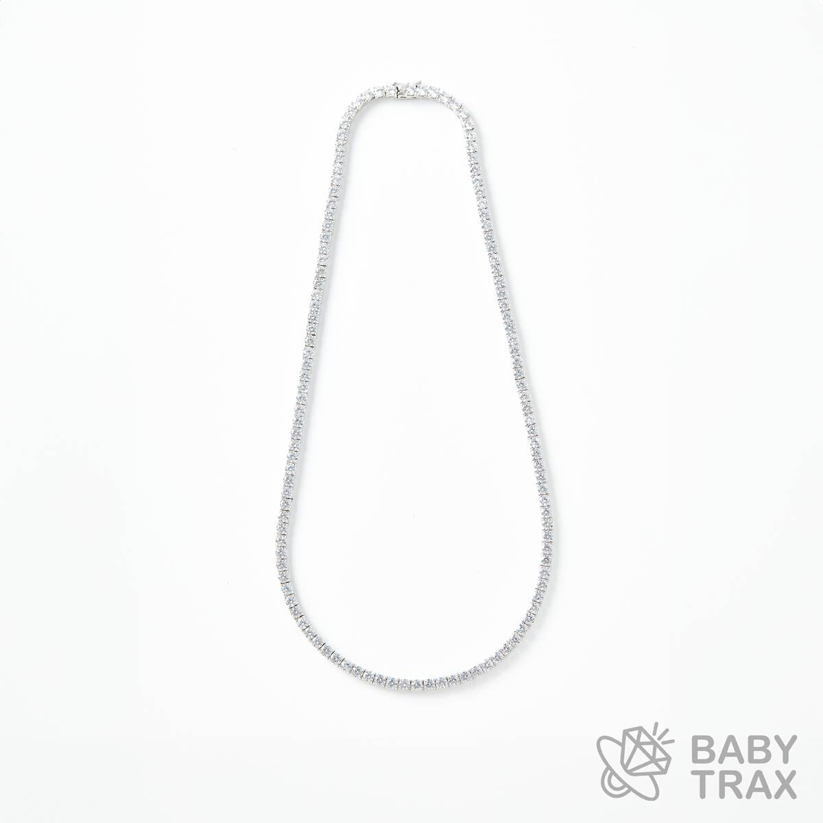 テニスチェーン ネックレス WG 925silver ジルコニア長さ510mm 幅4mm 4TN3