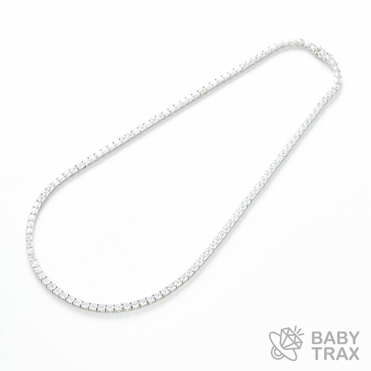 テニスチェーン ネックレス WG 925silver ジルコニア長さ510mm 幅4mm 4TN3