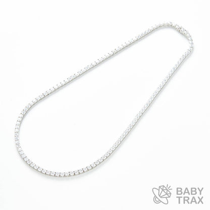 テニスチェーン ネックレス WG 925silver ジルコニア長さ510mm 幅4mm 4TN3