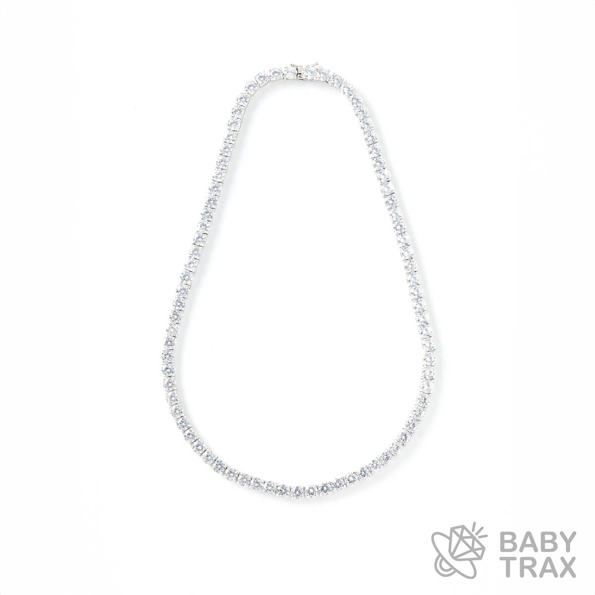 テニスチェーン ネックレス WG 925silver ジルコニア長さ405mm 幅5mm 4TN4