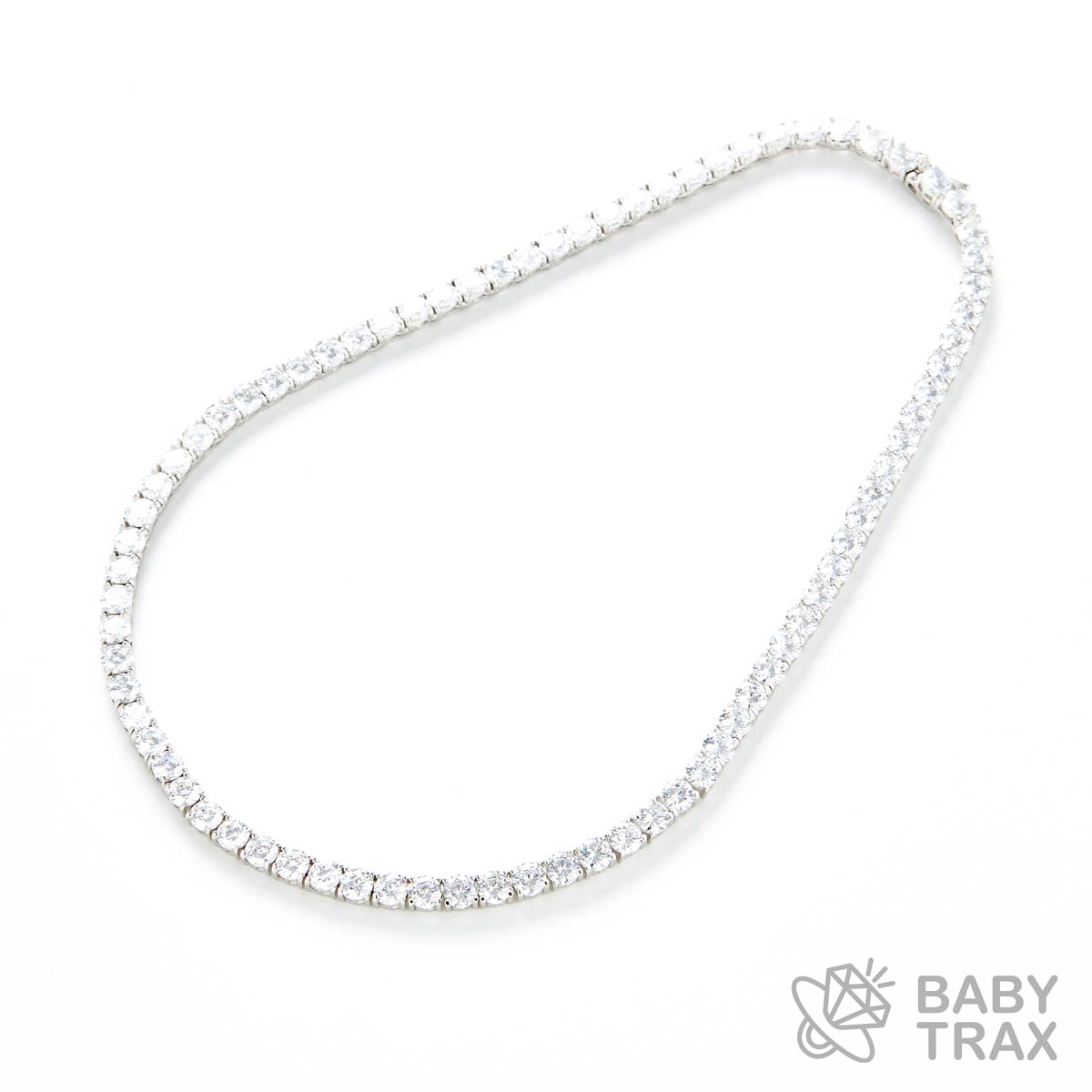 テニスチェーン ネックレス WG 925silver ジルコニア長さ405mm 幅5mm 4TN4