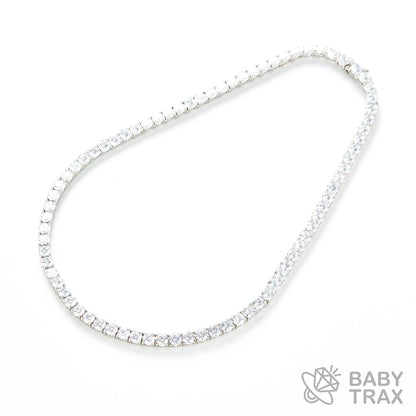 テニスチェーン ネックレス WG 925silver ジルコニア長さ405mm 幅5mm 4TN4