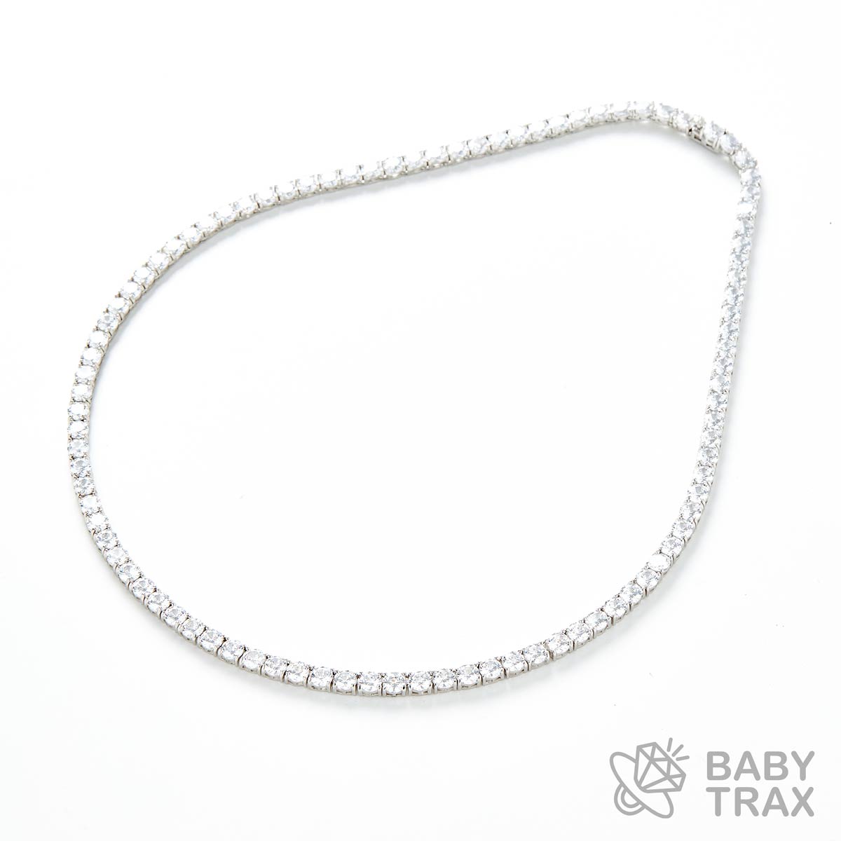 テニスチェーン ネックレス WG 925silver ジルコニア長さ510mm 幅5mm 4TN5