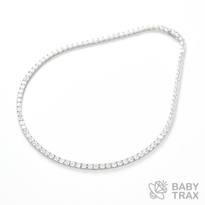 テニスチェーン ネックレス WG 925silver ジルコニア長さ510mm 幅5mm 4TN5