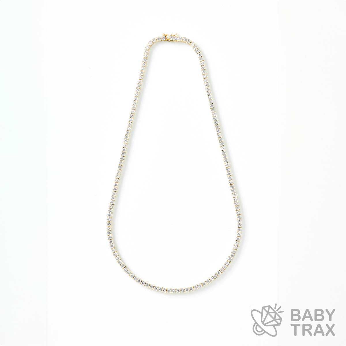 テニスチェーン ネックレス YG 925silver ジルコニア長さ455mm 幅3mm 4TN8