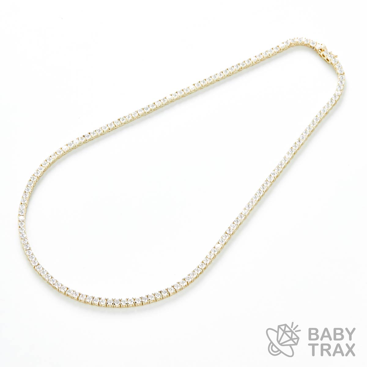 テニスチェーン ネックレス YG 925silver ジルコニア長さ455mm 幅3mm 4TN8