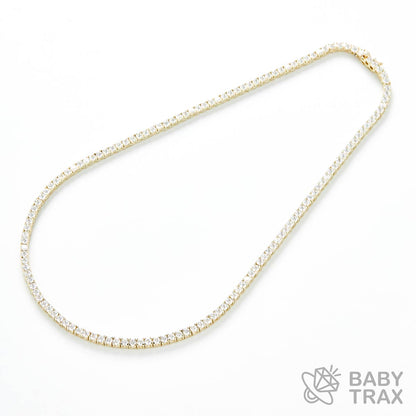 テニスチェーン ネックレス YG 925silver ジルコニア長さ455mm 幅3mm 4TN8