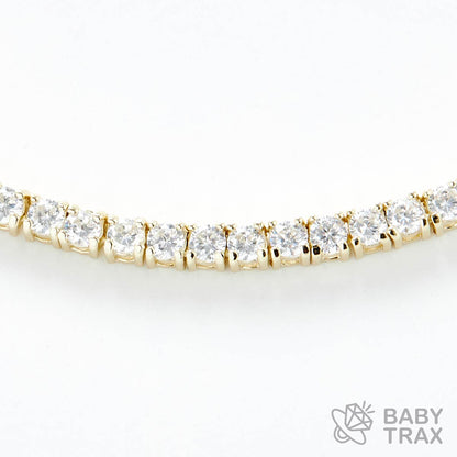 テニスチェーン ネックレス YG 925silver ジルコニア長さ455mm 幅3mm 4TN8