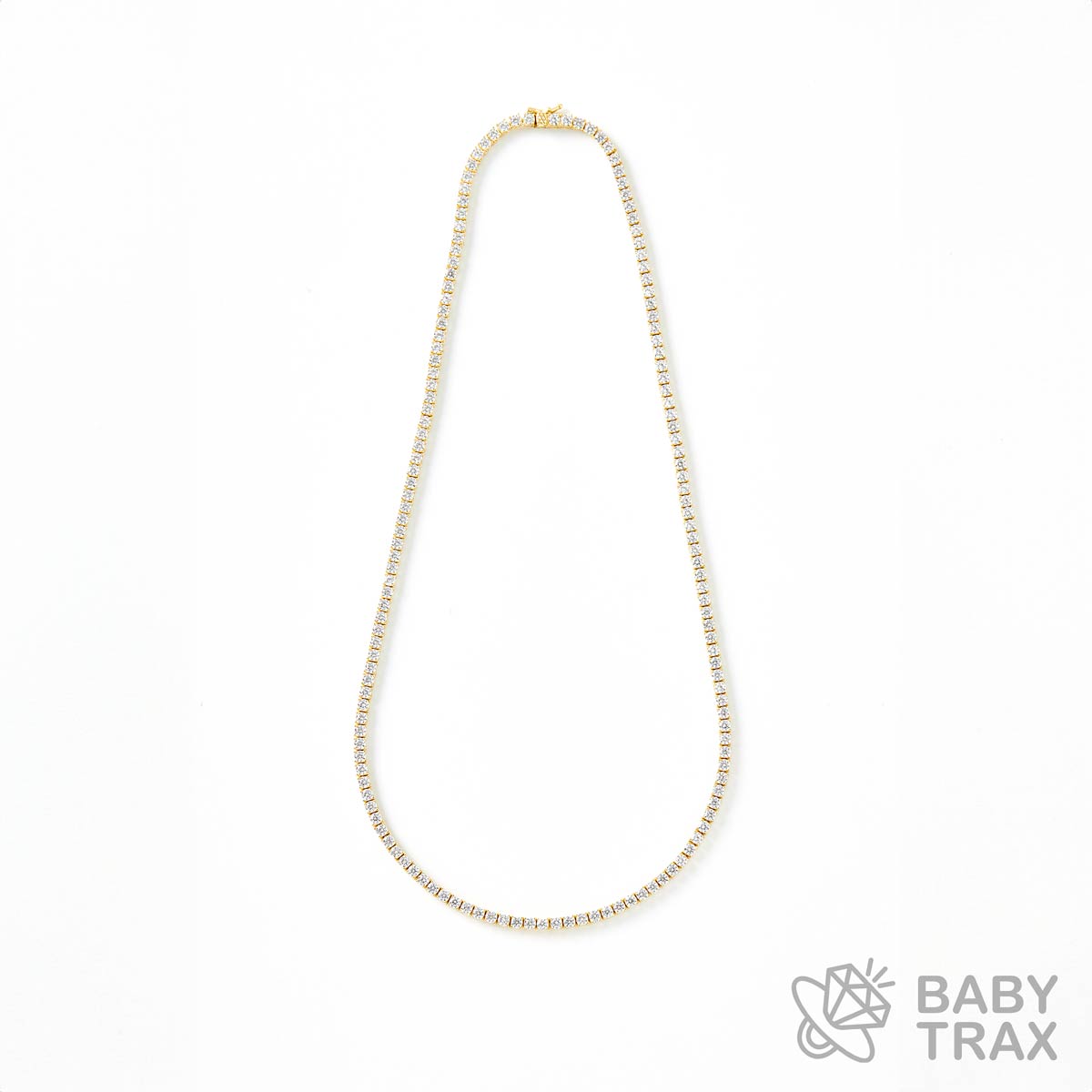 テニスチェーン ネックレス YG 925silver ジルコニア長さ505mm 幅3mm 4TN9