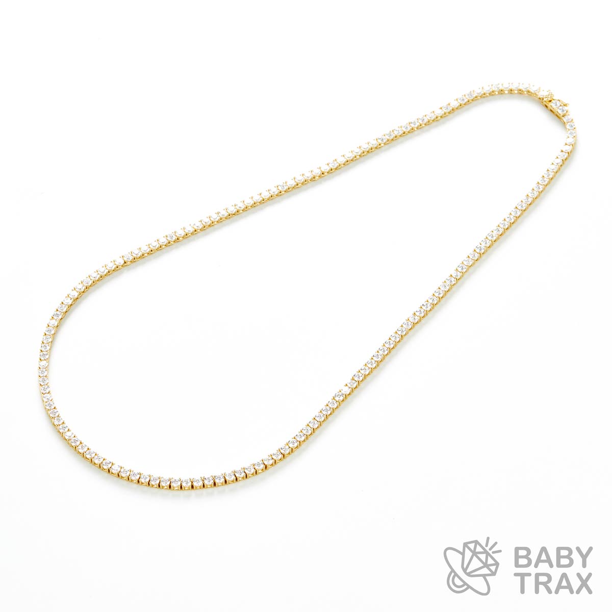 テニスチェーン ネックレス YG 925silver ジルコニア長さ505mm 幅3mm 4TN9