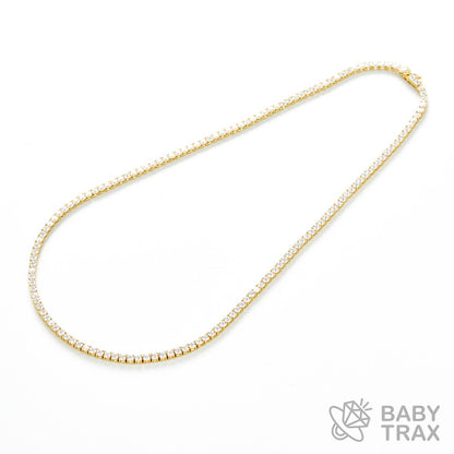 テニスチェーン ネックレス YG 925silver ジルコニア長さ505mm 幅3mm 4TN9