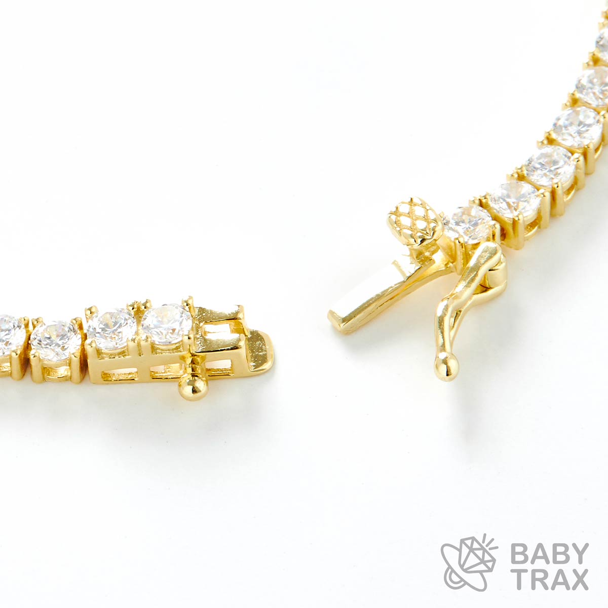 テニスチェーン ネックレス YG 925silver ジルコニア長さ505mm 幅3mm 4TN9