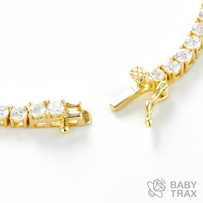 テニスチェーン ネックレス YG 925silver ジルコニア長さ505mm 幅3mm 4TN9