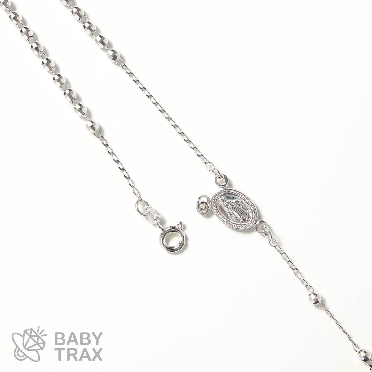 ロザリオネックレス  WGメッキ シルバー 925 BT0278 35㎝  7ｇ