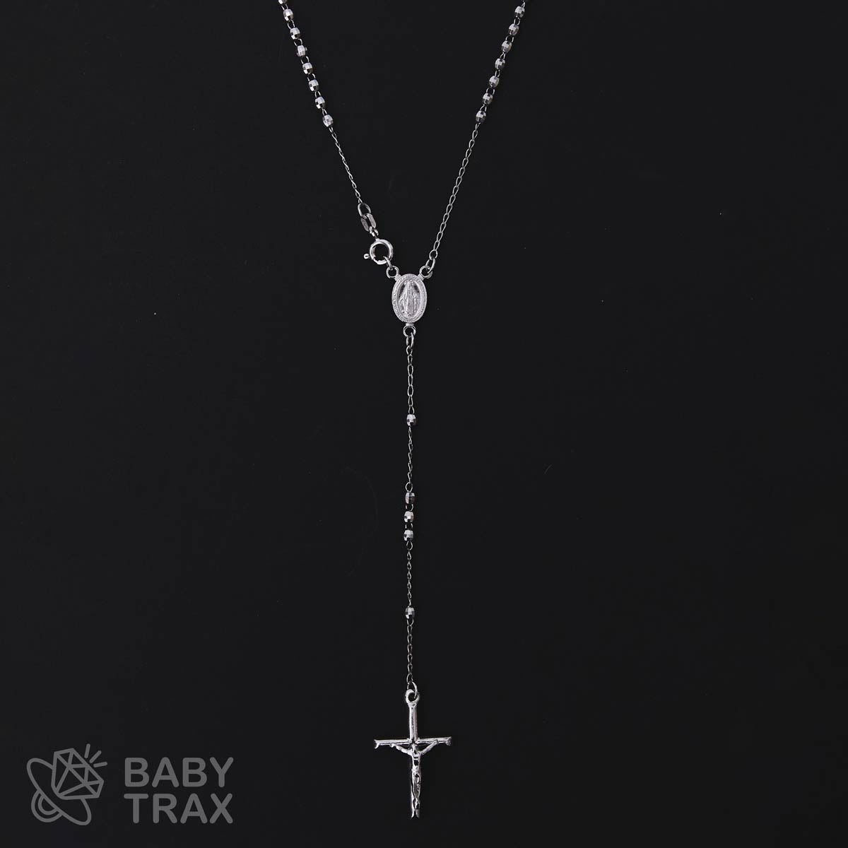 ロザリオネックレス  WGメッキ シルバー 925 BT0278 35㎝  7ｇ