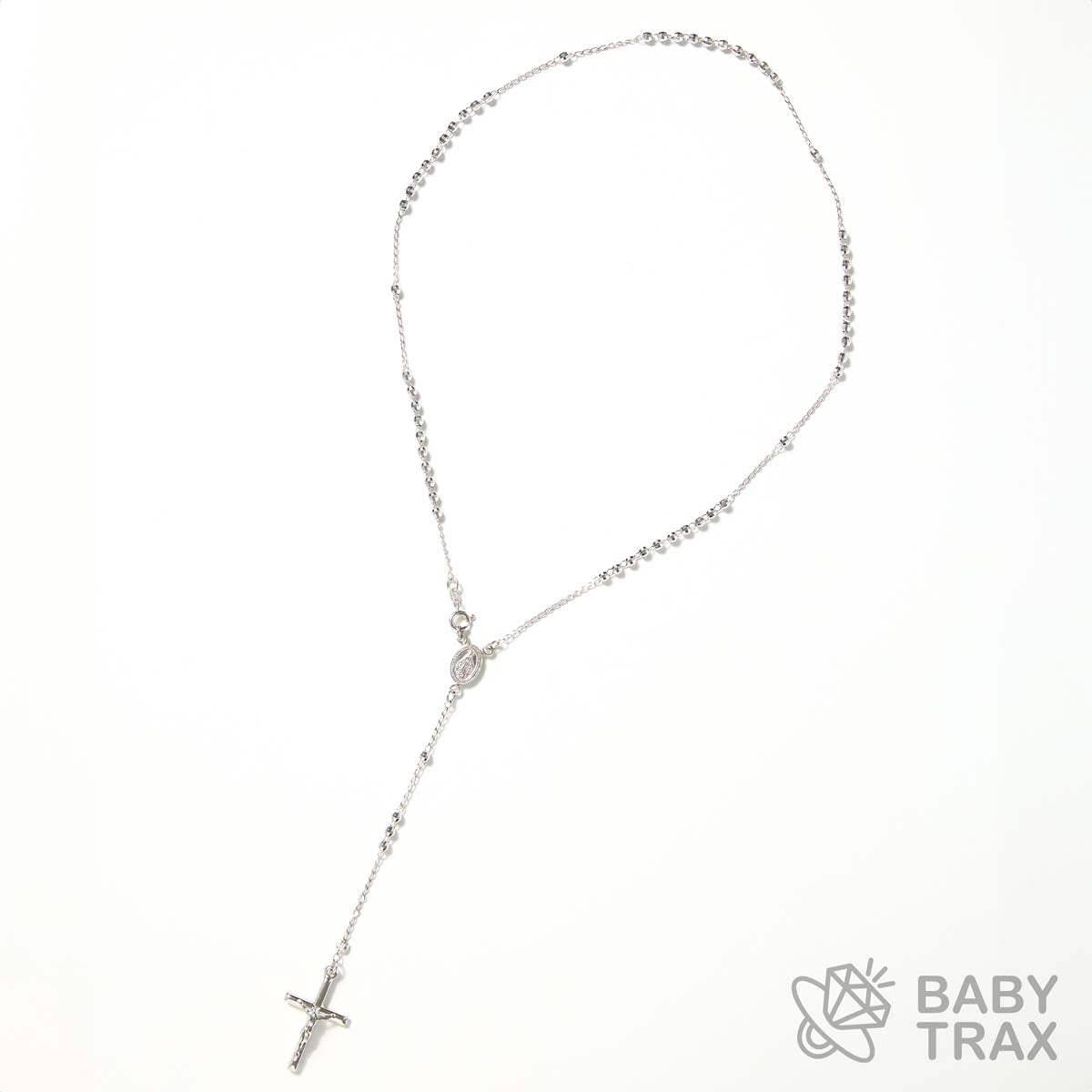 ロザリオネックレス  WGメッキ シルバー 925 35㎝  8ｇ BT0279