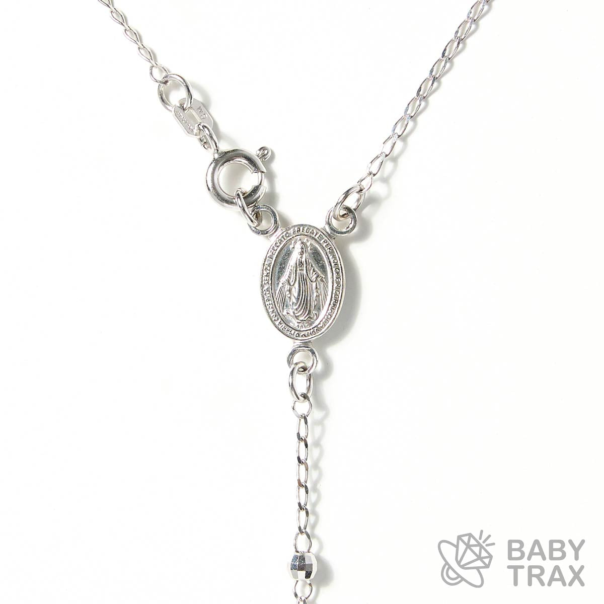 ロザリオネックレス  WGメッキ シルバー 925 35㎝  8ｇ BT0279