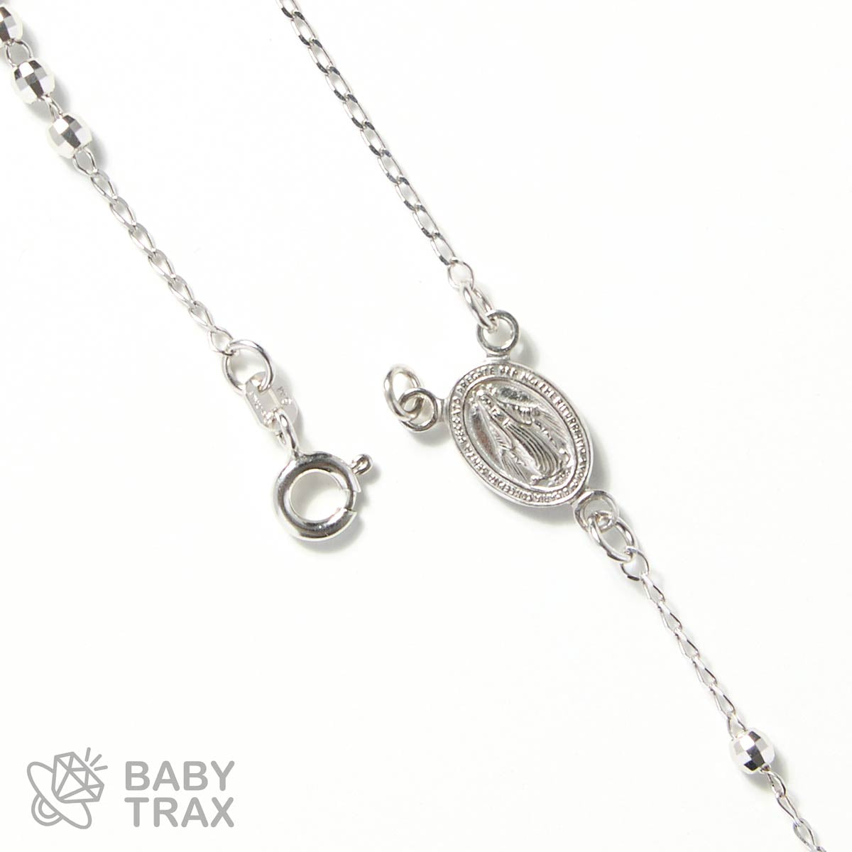 ロザリオネックレス  WGメッキ シルバー 925 35㎝  8ｇ BT0279