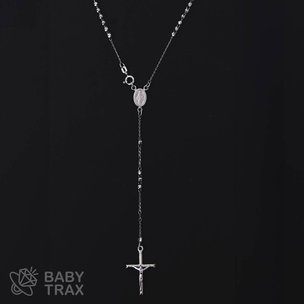 ロザリオネックレス  WGメッキ シルバー 925 35㎝  8ｇ BT0279