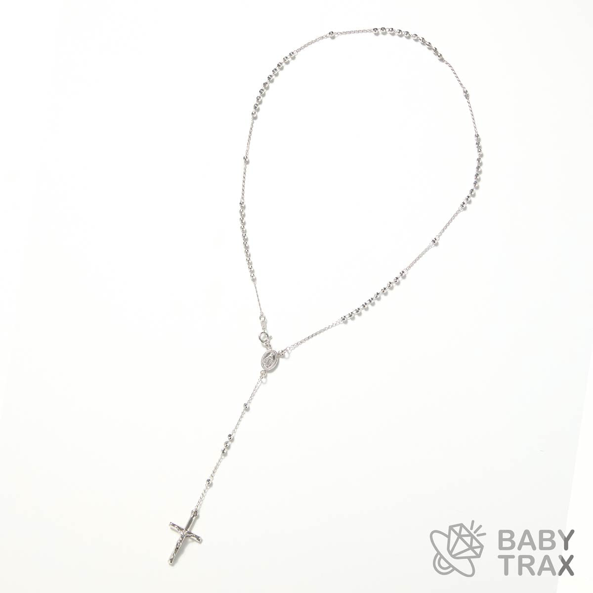 ロザリオネックレス  WGメッキ シルバー 925 43㎝  7ｇ BT0367