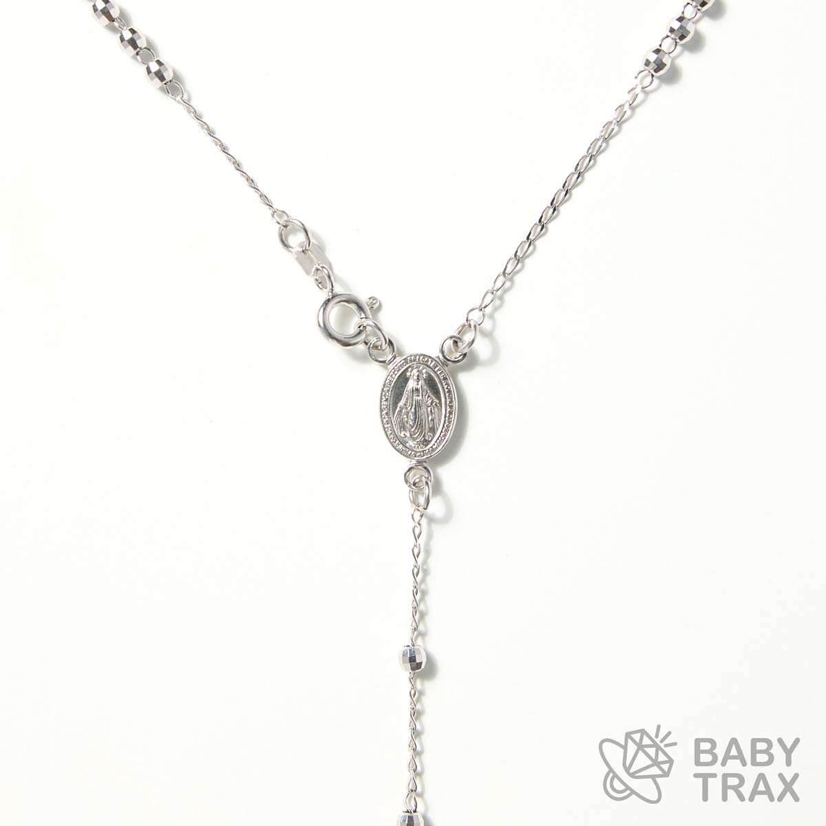 ロザリオネックレス  WGメッキ シルバー 925 43㎝  7ｇ BT0367
