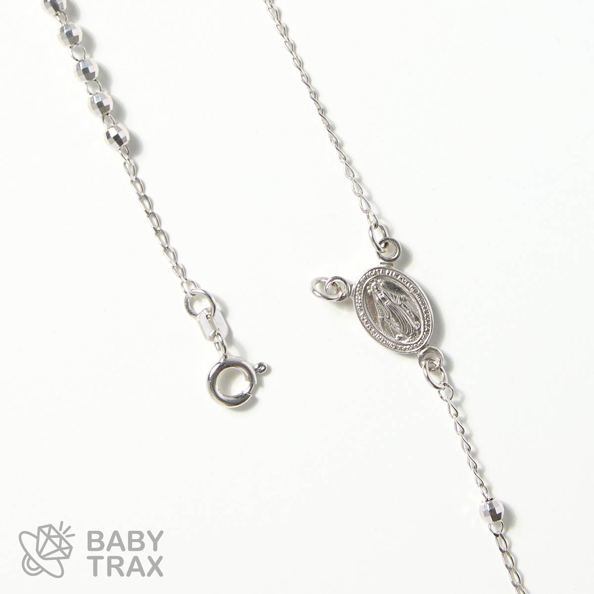 ロザリオネックレス  WGメッキ シルバー 925 43㎝  7ｇ BT0367