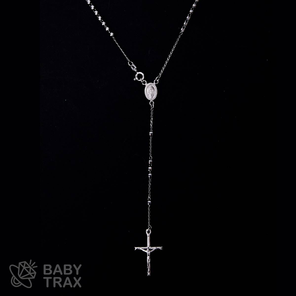 ロザリオネックレス  WGメッキ シルバー 925 43㎝  7ｇ BT0367