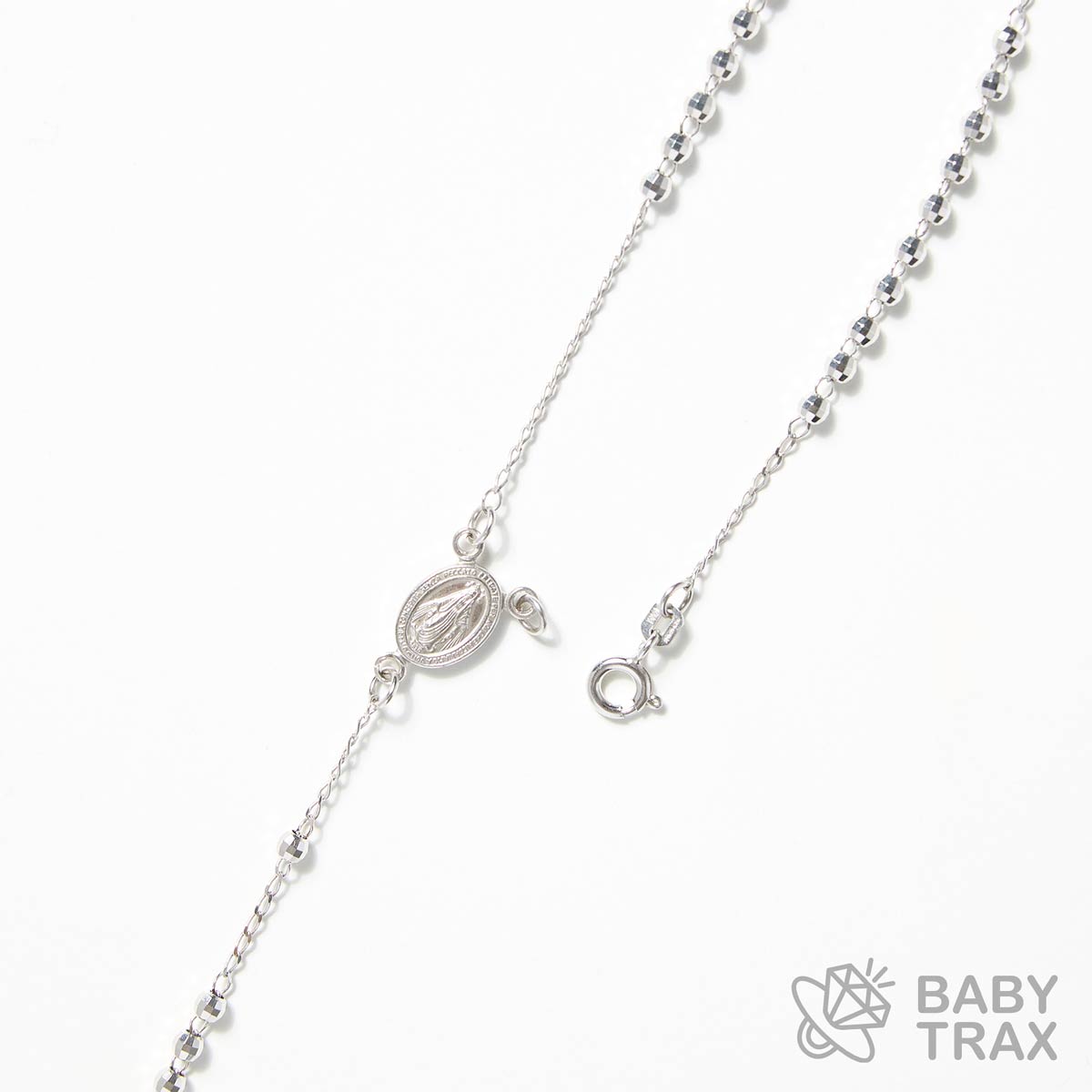 ロザリオネックレス  WGメッキ シルバー 925 34㎝  7ｇ BT0371