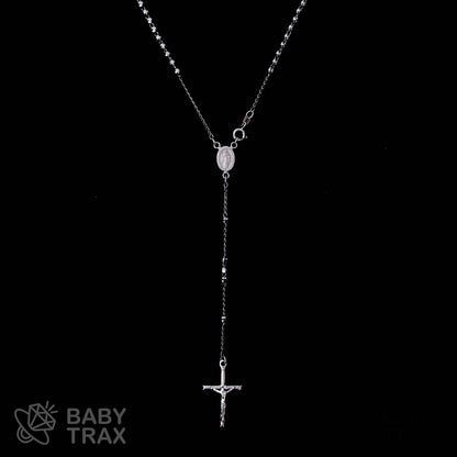 ロザリオネックレス  WGメッキ シルバー 925 34㎝  7ｇ BT0371