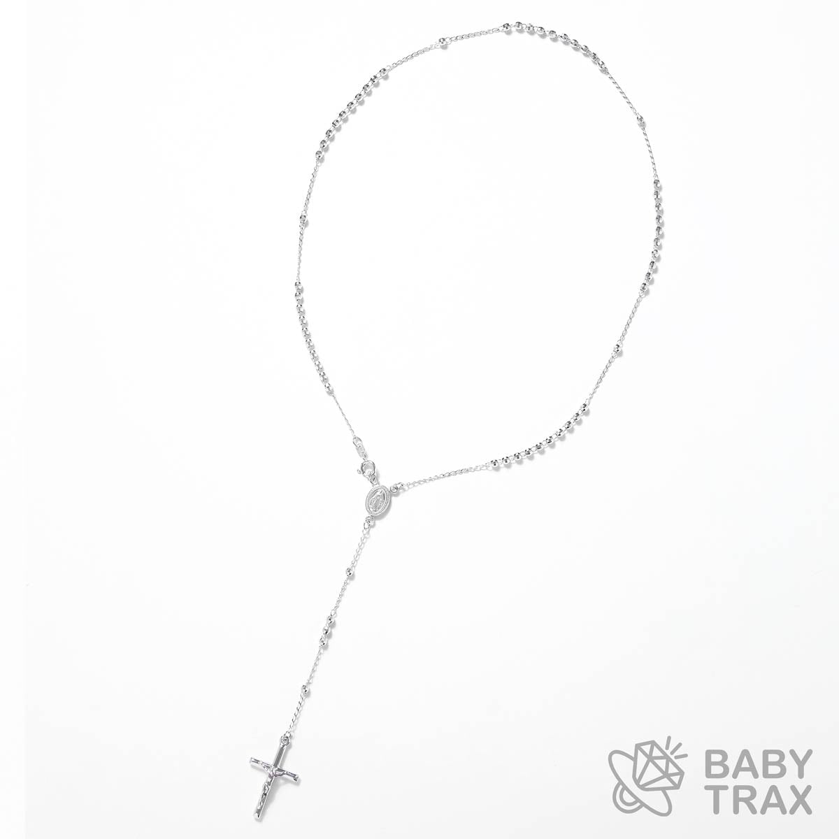 ロザリオネックレス  WGメッキ シルバー 925 43㎝  7ｇ BT0372