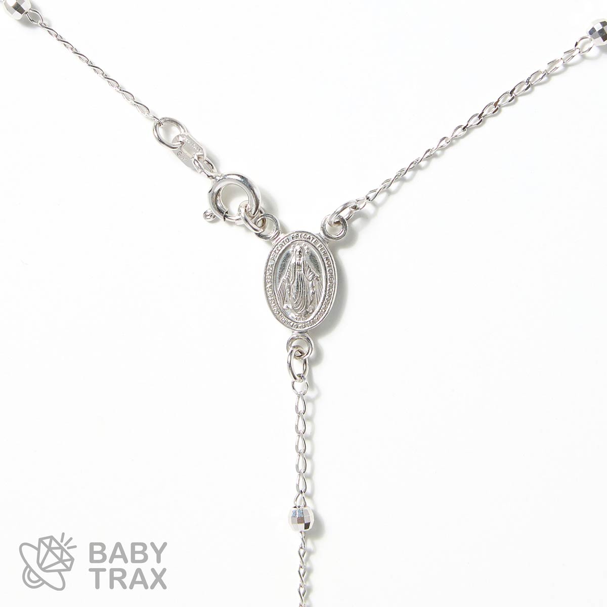 ロザリオネックレス  WGメッキ シルバー 925 43㎝  7ｇ BT0372