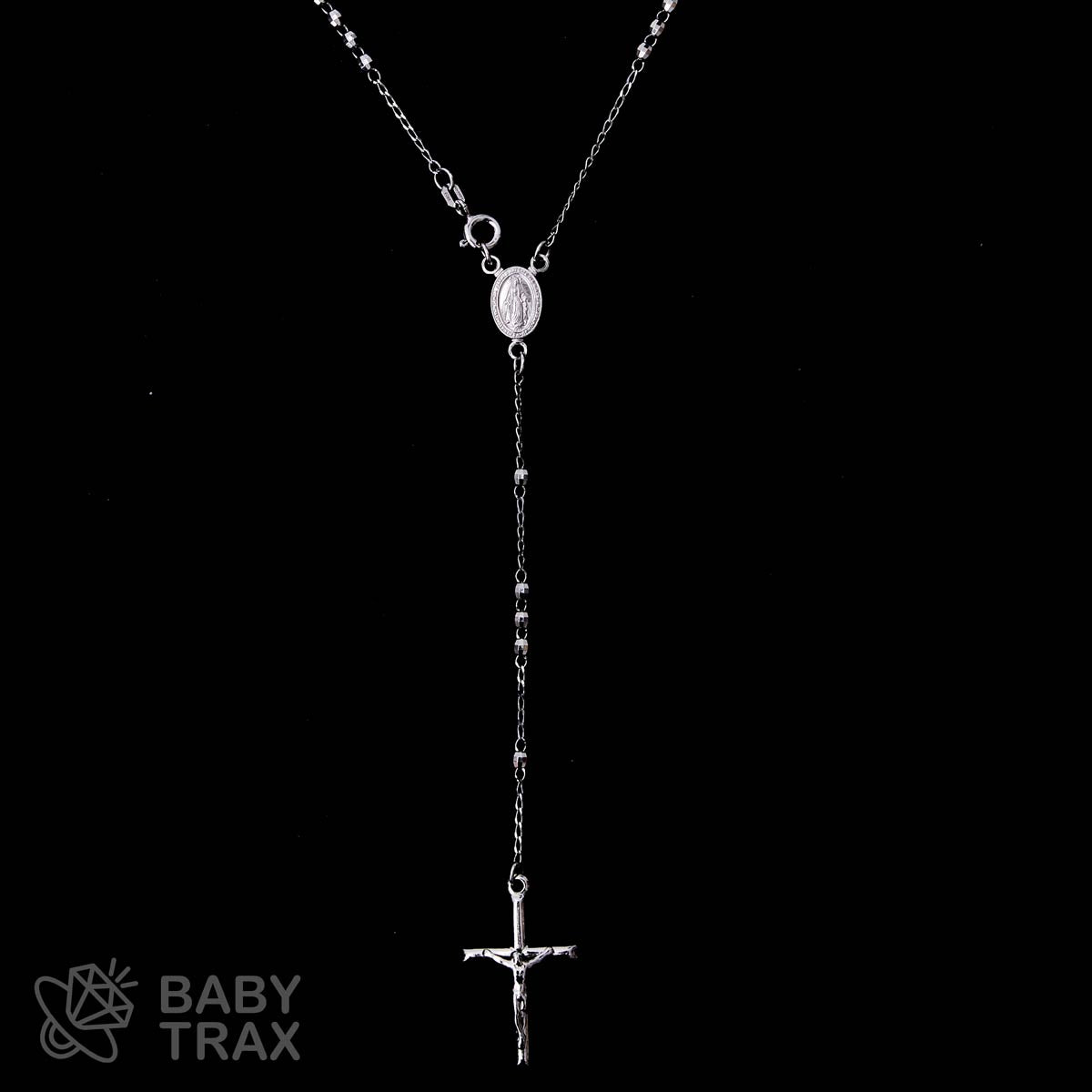 ロザリオネックレス  WGメッキ シルバー 925 43㎝  7ｇ BT0372