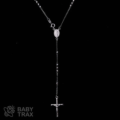 ロザリオネックレス  WGメッキ シルバー 925 43㎝  7ｇ BT0372
